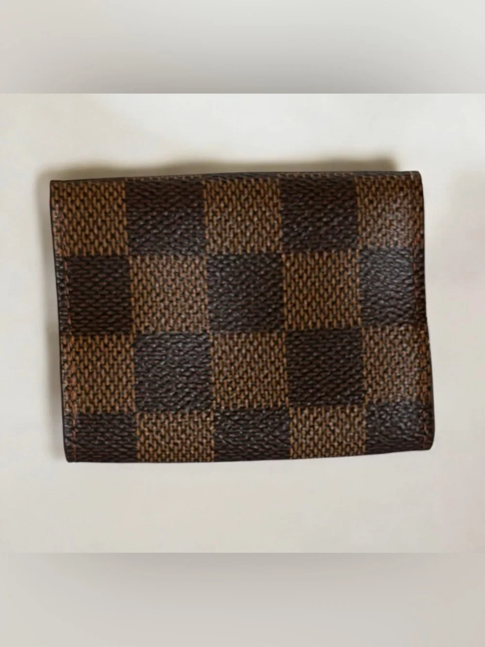 Louis Vuitton Damier Ebene Cufflinks Case With LV 925 Sterling Silver Cufflinks